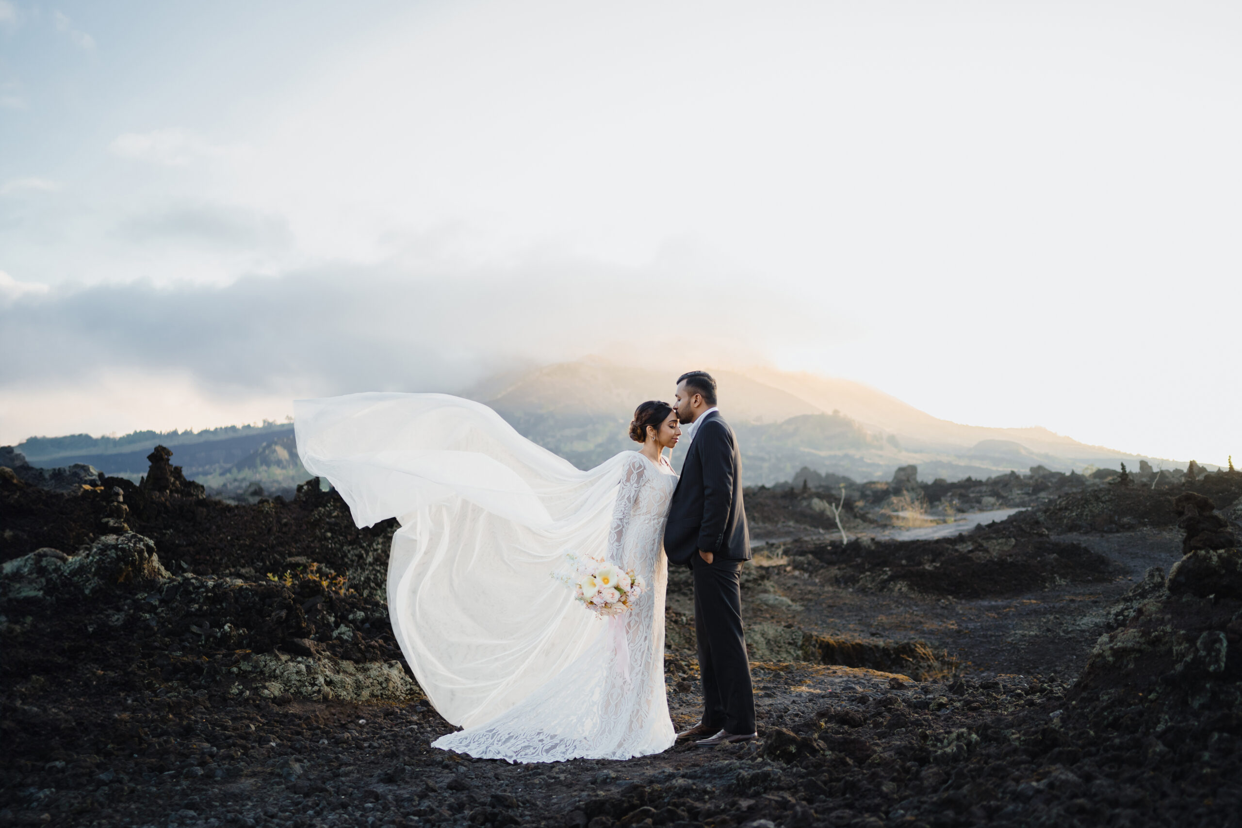 Shini and George’s Unforgettable Prewedding Journey at  Bali’s Iconic Mountain & Waterfall Romance